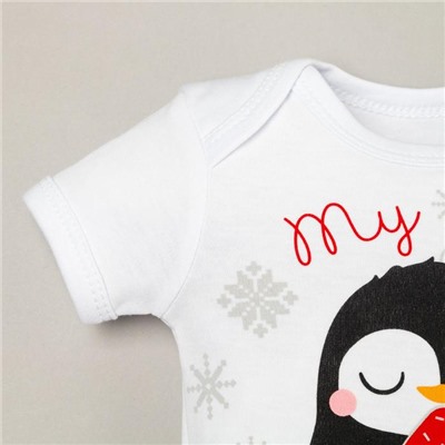 Боди Крошка Я «Первый НГ», рост 68-74 см, белое