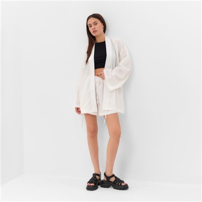 Костюм женский (кимоно, шорты) MIST Summer time, белый, размер 46