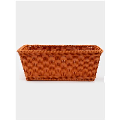 Корзина для продуктов Доляна, 40×30×15 см, пластик, плетёная, коричневая