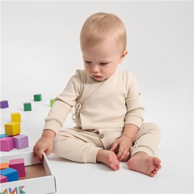 Комбинезон детский MINAKU: Basic Line BABY, рост 86-92, бежевый