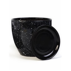 Горшок для цветов «Гранит», 2.5 л, d=19 см, h=18 см, керамика, с поддоном, чёрный