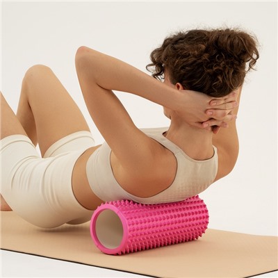Ролик массажный Sangh, 33×12 см, цвет светло-розовый
