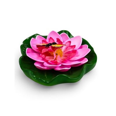 Садовая фигура из полистоуна «Лотос с бабочкой», 10×11×6 см, плавающая
