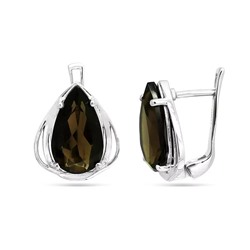 Серьги из серебра раухтопаз, Графина