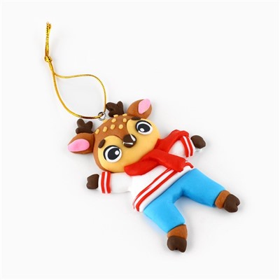 Ёлочная игрушка новогодняя «Олененок», 6×9.3 см