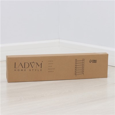 Полка для обуви LaDо́m, 7 ярусов, 60×30×120 см, белая