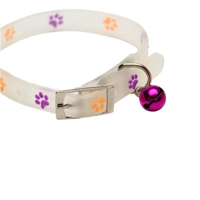 Ошейник «Яркие следы», 30×1 с, светящийся в темноте, люминесцентный, белый