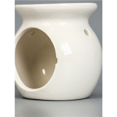 УЦЕНКА Аромалампа керамика «Вдох... выдох...» белая 7.2×7.2×7.8 см