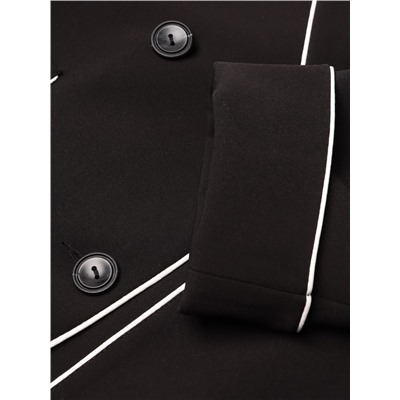 Пиджак женский с кантом MINAKU: Casual Collection, чёрный, размер 44