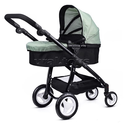 Коляска для кукол металлическая, цвет черно-зеленый, в пакете