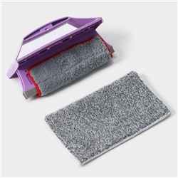 Окномойка-трансформер, силиконовый сгон, 2 насадки, 19×11 см, цвет МИКС