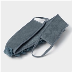 Мочалка для тела массажная Доляна «Афродита», 69×8 см, серая