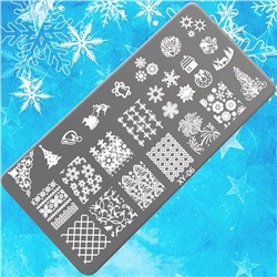 Пластина для стемпинга металлическая «Зимний узор», 12×6 см