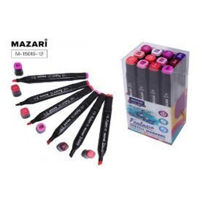 Набор  12 скетч маркеров двусторонних "FANTASIA" Berries colors (ягодные цвета) 3.0-6.2мм M-15019-12 Mazari