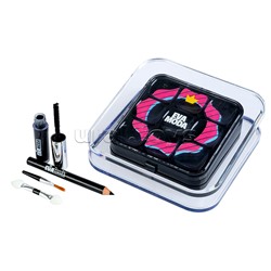 Набор детской декор. косметики Eva Moda, BOX 14х14х4,5 см; тени для век-4шт.(3,84г), блеск для губ-9шт.(6,48г), румяна-2шт.(1,92г), тушь-1шт.(1,6г), косметический карандаш-1шт.(0,56г), аппликатор-2шт., зеркало-2шт.,