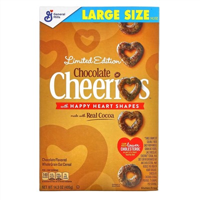 General Mills, Limited Edition, Chocolate Cheerios with Happy Heart Shapes, 14.3 oz (405 g)