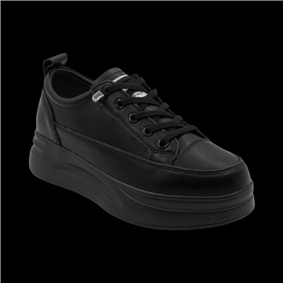 Кроссовки из натуральной кожи MS-S157-1 черные