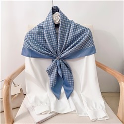 Платок шелковый на голову и шею весенний, мультицвет