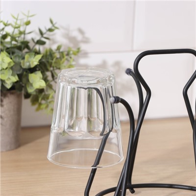 Подставка для стаканов Доляна, 20×20×18 см, чёрная