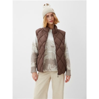 Жилет женский демисезонный на молнии Collorista, кофейный, размер 42