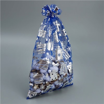 Мешочек подарочный новогодний органза «Зимние радости», 20×30 см ± 1.5 см