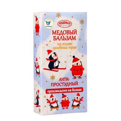 Новогодний безалкогольный алтайский медовый бальзам на травах Vitamuno «Анти-простудный», 250 мл