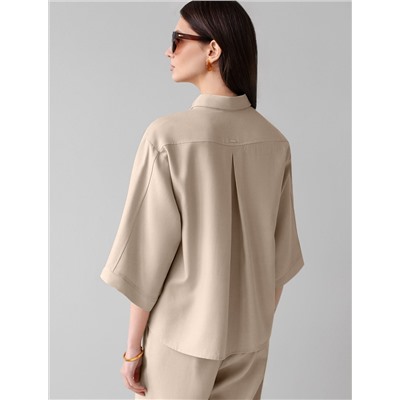 Блузка с широкими рукавами 3/4 из плотного лиоцелла