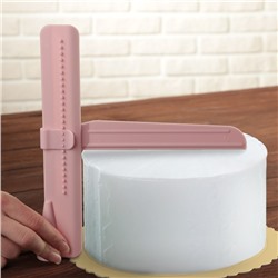 Шпатель кондитерский угловой Доляна, 2 части, 23.5×4.7×2.6 см, пластик, розовый