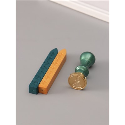 Подарочный набор для сургучной печати «Ёлка», печать, ручка, сургуч, 12.5×10×3.6 см