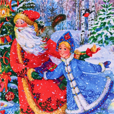 Пакет подарочный новогодний ламинированный «Со снегурочкой», 33×42.5×10 см