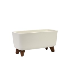 Кашпо для цветов «Флориан», 4.2 л, 39×20×19.5 см, пластиковое, на ножках, белое