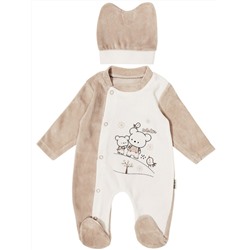 1629 Комбинезон+шапочка велюр