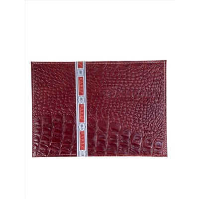 Обложка на паспорта из натуральной кожи, цвет бордово-коричневый