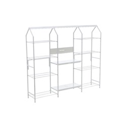 Подставка для цветов, 208×40×177 см, 8 полок, 3 секции, белая