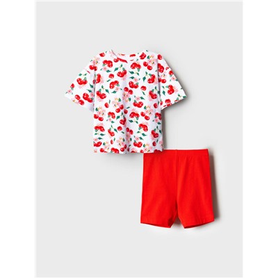 Комплект трикотажный для девочек: брюки (легинсы укороченные), фуфайка (футболка)