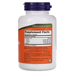 Now Foods, панкреатин, 10X — 200 мг, 250 капсул