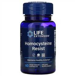 Life Extension, Homocysteine Resist, добавка для поддержания здорового уровня гомоцистеина, 60 вегетарианских капсул