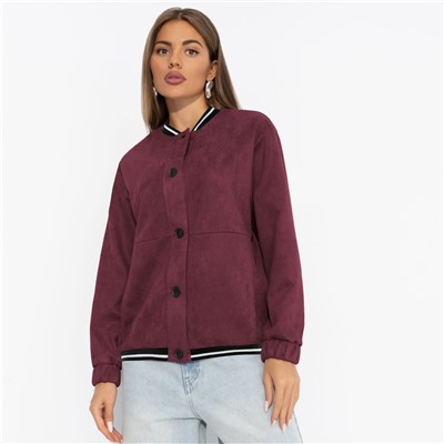 Бомбер из экозамши, Любуйся мной (бордовый)