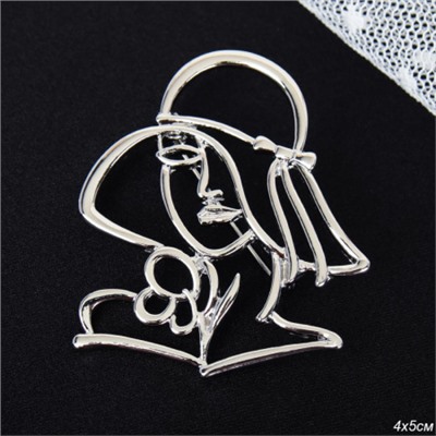 Брошь Дама / 2813 /уп 24/