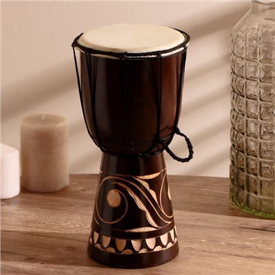 Сувенирный музыкальный инструмент барабан джембе «Светлый», 30×17×17 см, МИКС