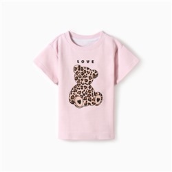 Футболка для девочки KAFTAN: Love, розовая, размер 30, рост 98-104 см
