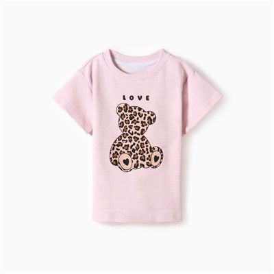 Футболка для девочки KAFTAN: Love, розовая, размер 30, рост 98-104 см