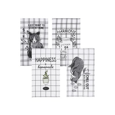 Набор полотенец Доляна «Гармония», 28×46 см - 4 шт., 100% хлопок, вафля 160 г/м²