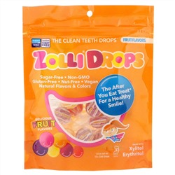 Zollipops, Zolli Drops, леденцы для чистки зубов, со вкусом фруктов, 15+ леденцов Zolli, 45 г (1,6 унции)
