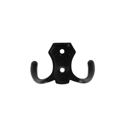 Крючок мебельный ТУНДРА КМ201BL, двухрожковый, черный