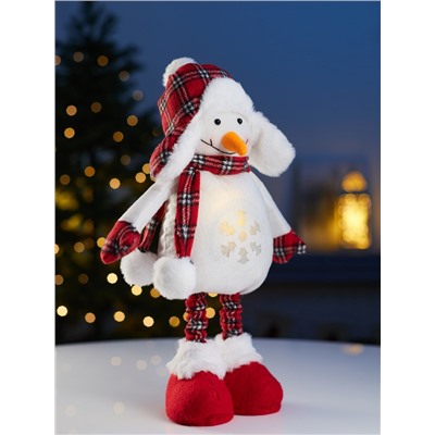 Фигура текстиль «Снеговик» 40-60 см, телескопические ножки, 1 LED, от батареек LR1130×3, свечение тёплое белое