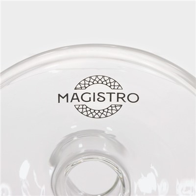 Конфетница на ножке Magistro «Орбита», 500 мл, 12.5×16.5 см, стекло, прозрачная