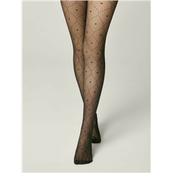 Нарядные CONTE Колготки в точку с сердечками и усиленным торсом-шортиками ANGELICA