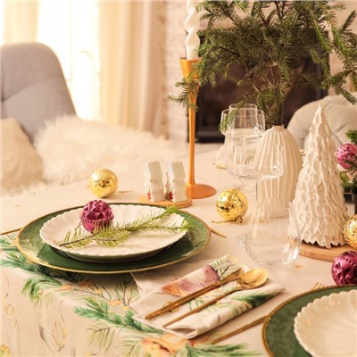 Набор новогодний «Этель» Spruce mood: скатерть 150×110 см ±3 см с ВГМО, салфетки 40×40 см, 4 шт.