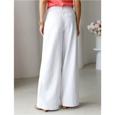 Джинсы с поясом на резинке из эластичного денима средней плотности